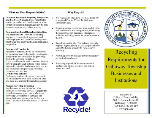 Recycling Requirements for Galloway Township Businesses and Institutions pg1