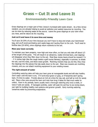 Recycling Grass - NJDEP "Cut It and Leave It" Program, pg 1
