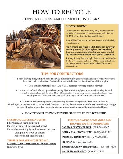Construction & Demolition Debris Recycling Guide, Page 2