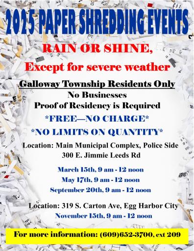 2025 Paper Shredding Events