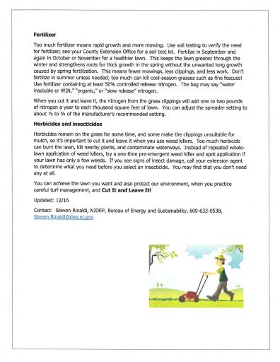 Recycling Grass - NJDEP "Cut It and Leave It" Program, pg 3